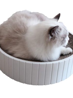 Cats Scratching Post 2-in-1 Cat Round Scratch Cardboard Bed