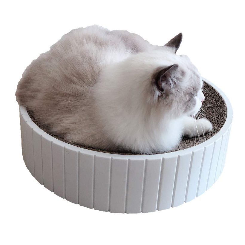 Cats Scratching Post 2-in-1 Cat Round Scratch Cardboard Bed