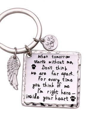 Melix Home Cat Dog Memorial Gifts Keychain Loss