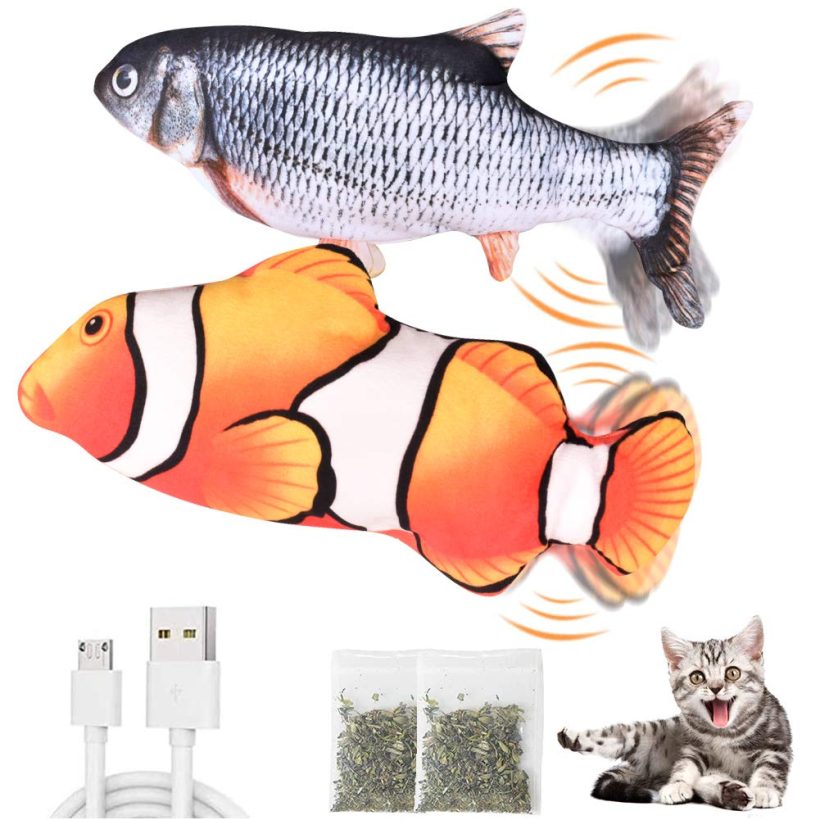 CovertSafe 2-Pack Moving Cat Kicker Fish Toy