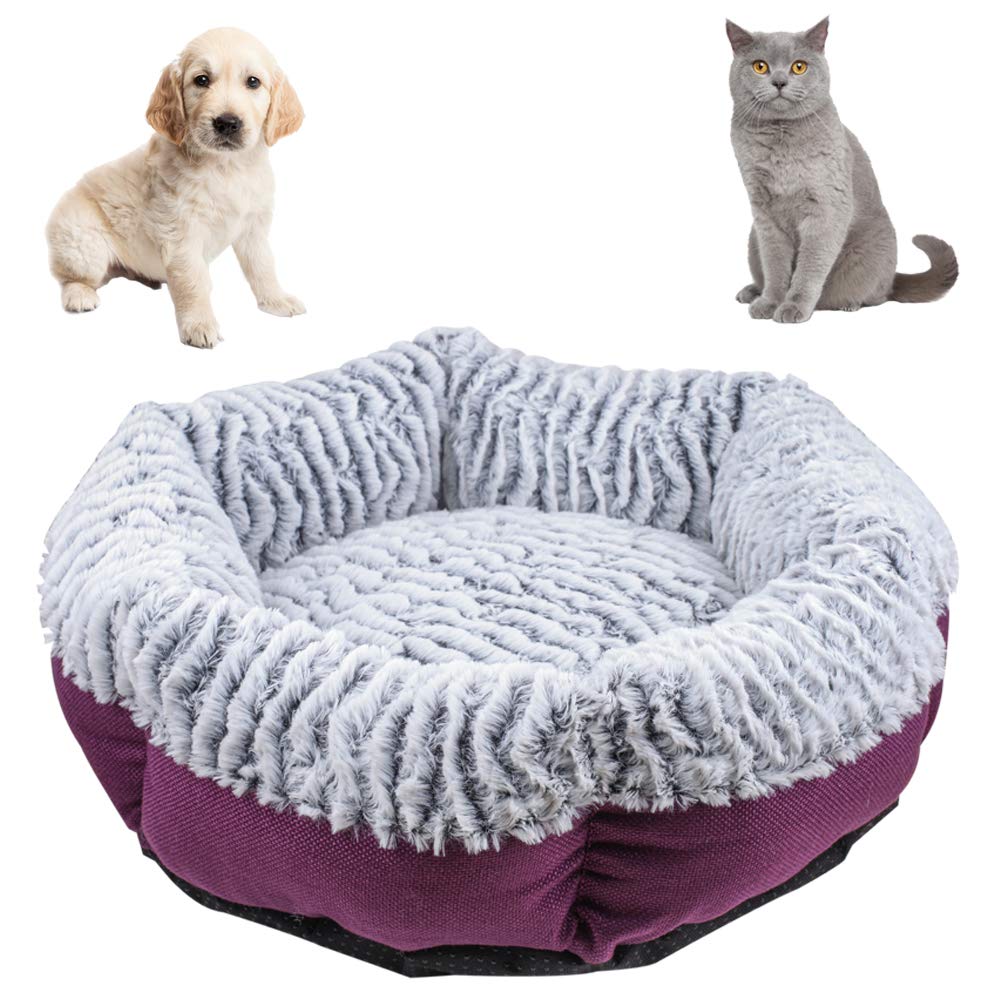 Self Warming Cat Bed Mat - Soft Furry Donut Calming Bed