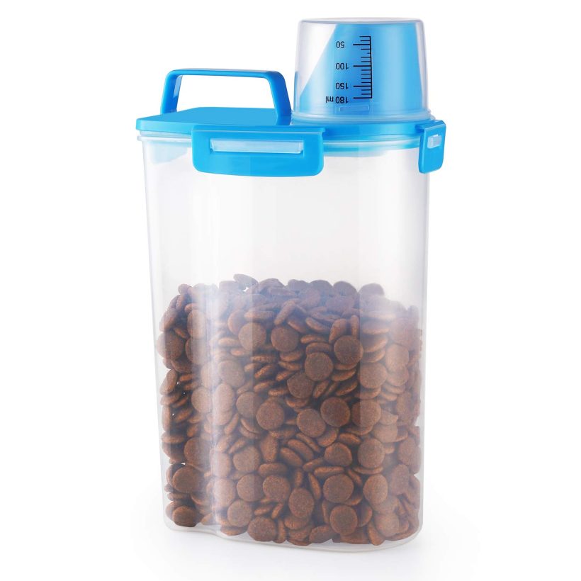 Pet Food Storage Container with Measuring Cup