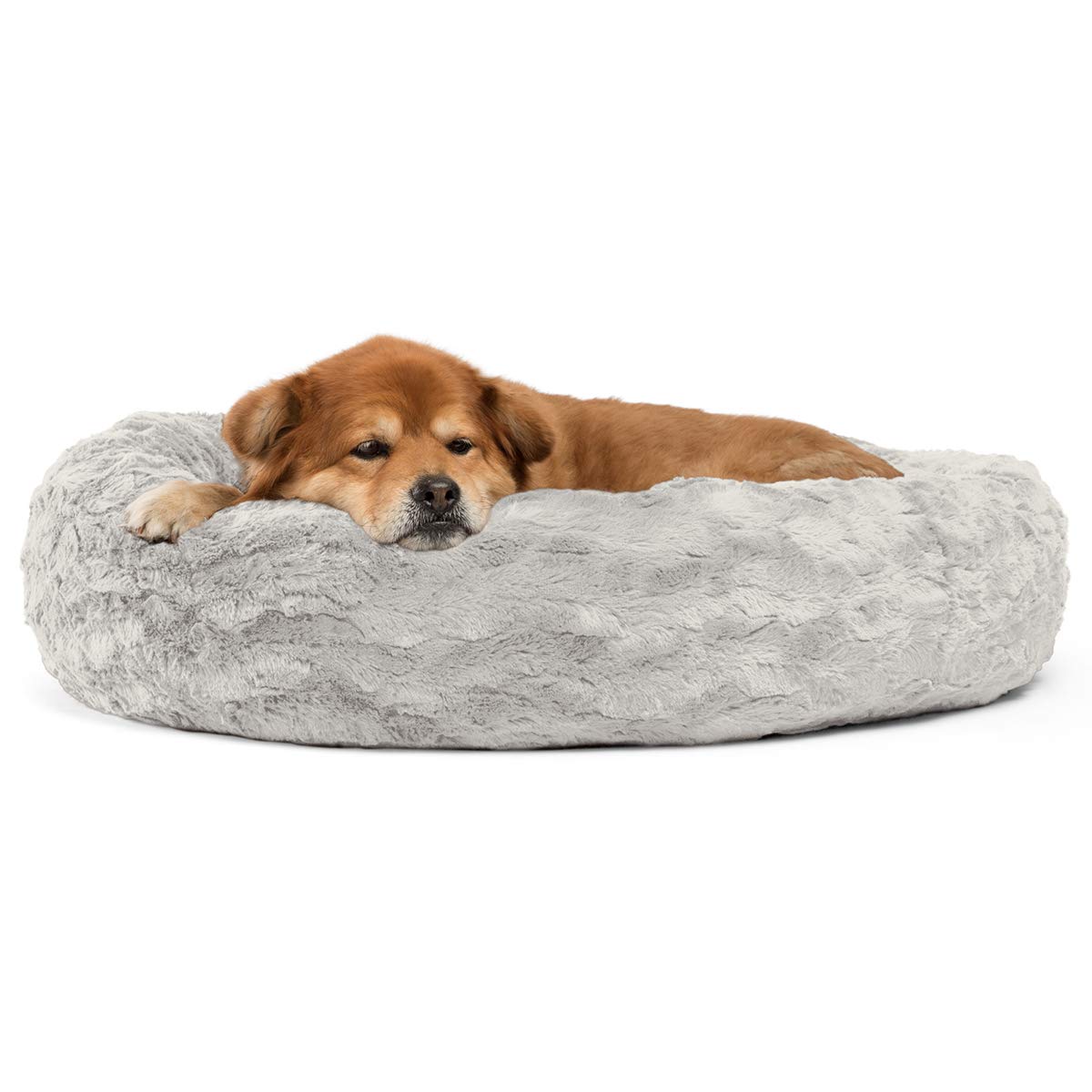 Original Calming Donut Cat and Dog Bed in Lux Fur
