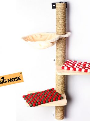 Wall Mounted Cat Scratching Post Multi Level Cat Shelves