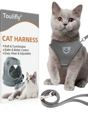 Cats Harness with Leash Set Soft Mesh Adjustable Vest