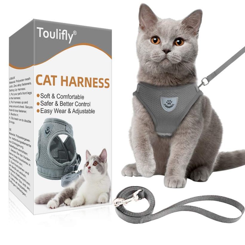 Cats Harness with Leash Set Soft Mesh Adjustable Vest