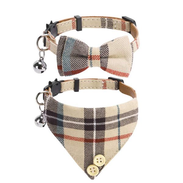 Bow Tie Cat Collar Bandana with Scarf and Bow Tie