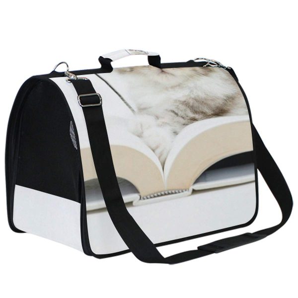 IMONKA Cute Cat Kitten with Glass Book Pet Carriers