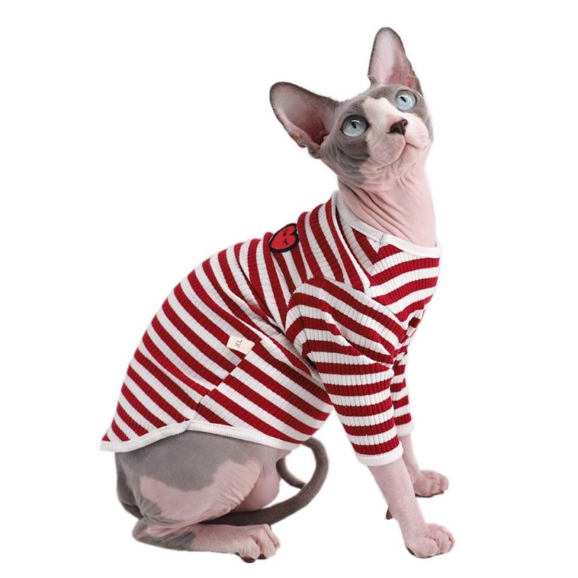 Hairless Cat Cute Breathable Summer Cotton T-Shirts Pet Clothes