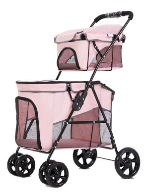 Folding Travel Cat Stroller with Suspension System