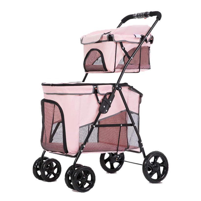 Folding Travel Cat Stroller with Suspension System