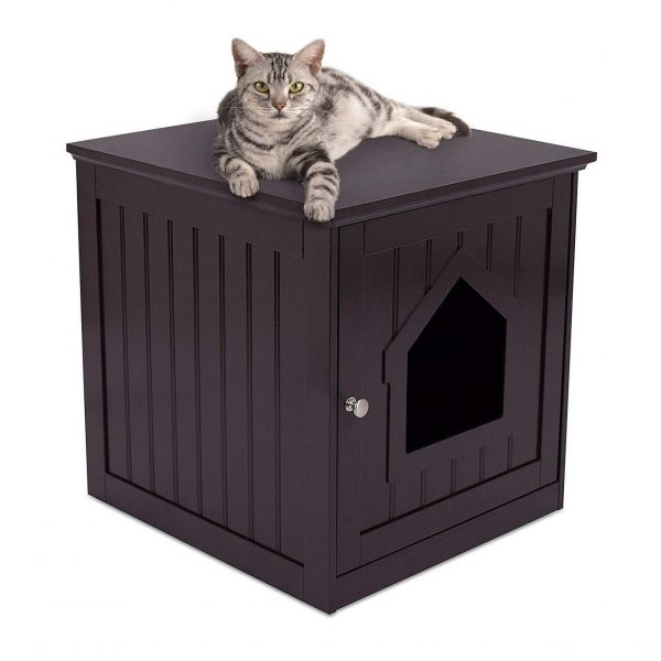 Decorative Cat House Side Table, Home Nightstand Indoor