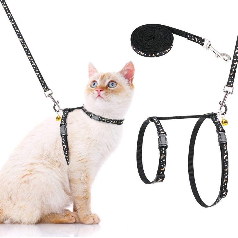 Cat Harness and Leash Set Adjustable Soft Escape Proof