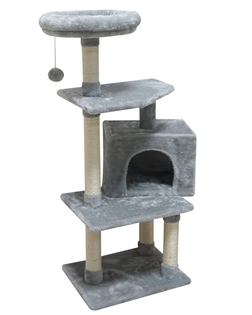 FISH&NAP US10H Cat Tree Tower Condo Sisal Scratching Posts