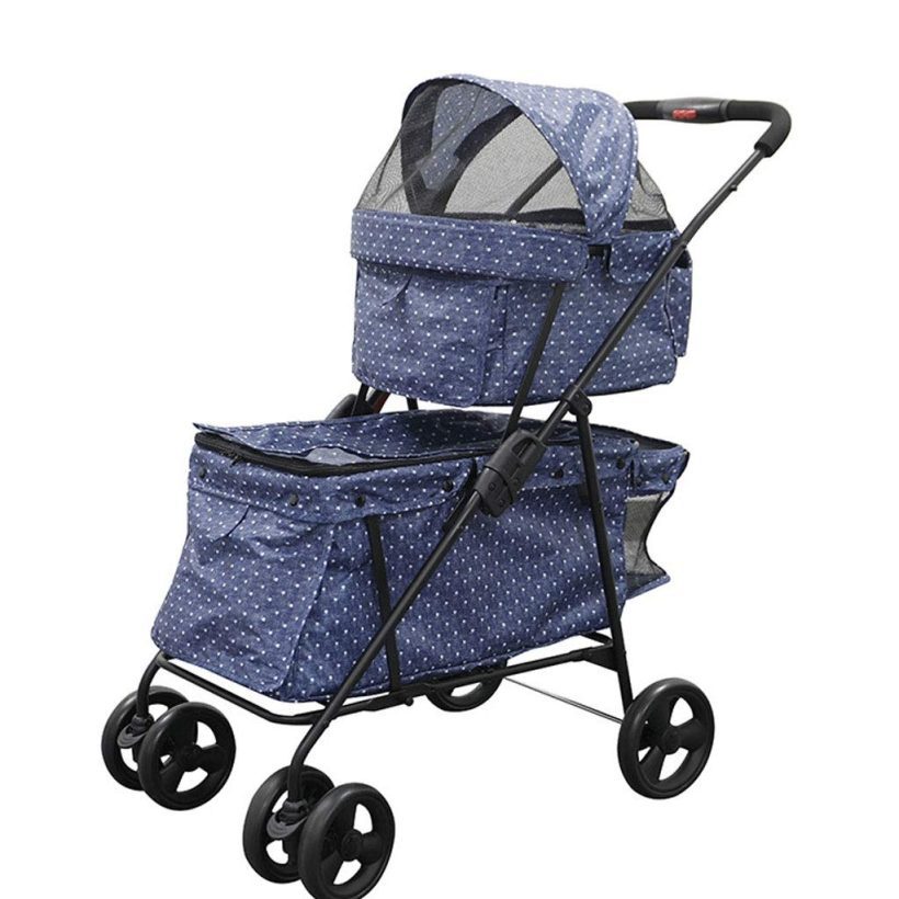 BTIR Stroller for Dogs, 4 Wheel Double Pet Stroller