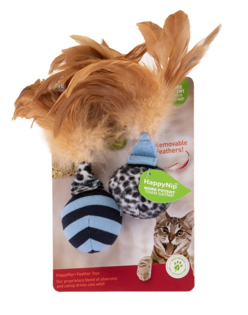 Feather Flips Cat Toy Feathery Plush Balls