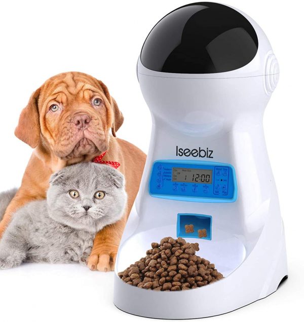 Iseebiz Automatic Cat Feeder 3L Pet Food Dispenser