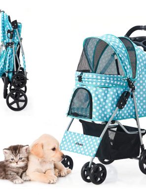 HRKIM Pet Stroller, Cat Dog Stroller for Medium Small Dog