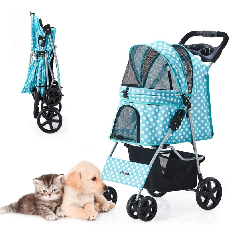 HRKIM Pet Stroller, Cat Dog Stroller for Medium Small Dog