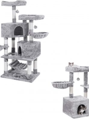 Large Cat Tree Condo Bundle with Small Cat Tower with Sisal Scratching