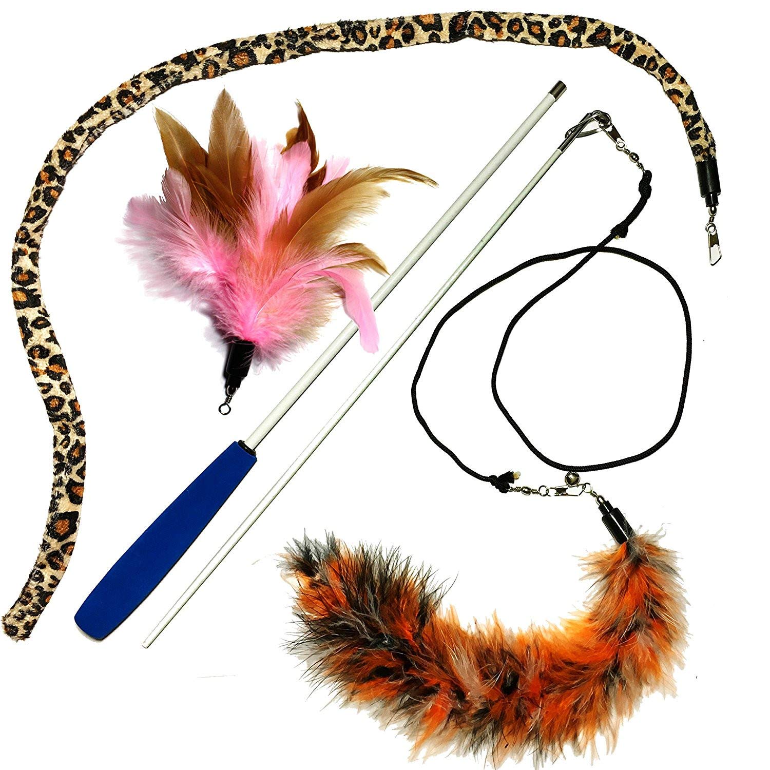 Feather Teaser and Exerciser with a Slithering Snake for Cat and Kitten