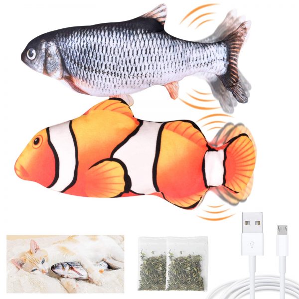 CovertSafe 2Pack Electric Moving Flopping Fish Cat Toy