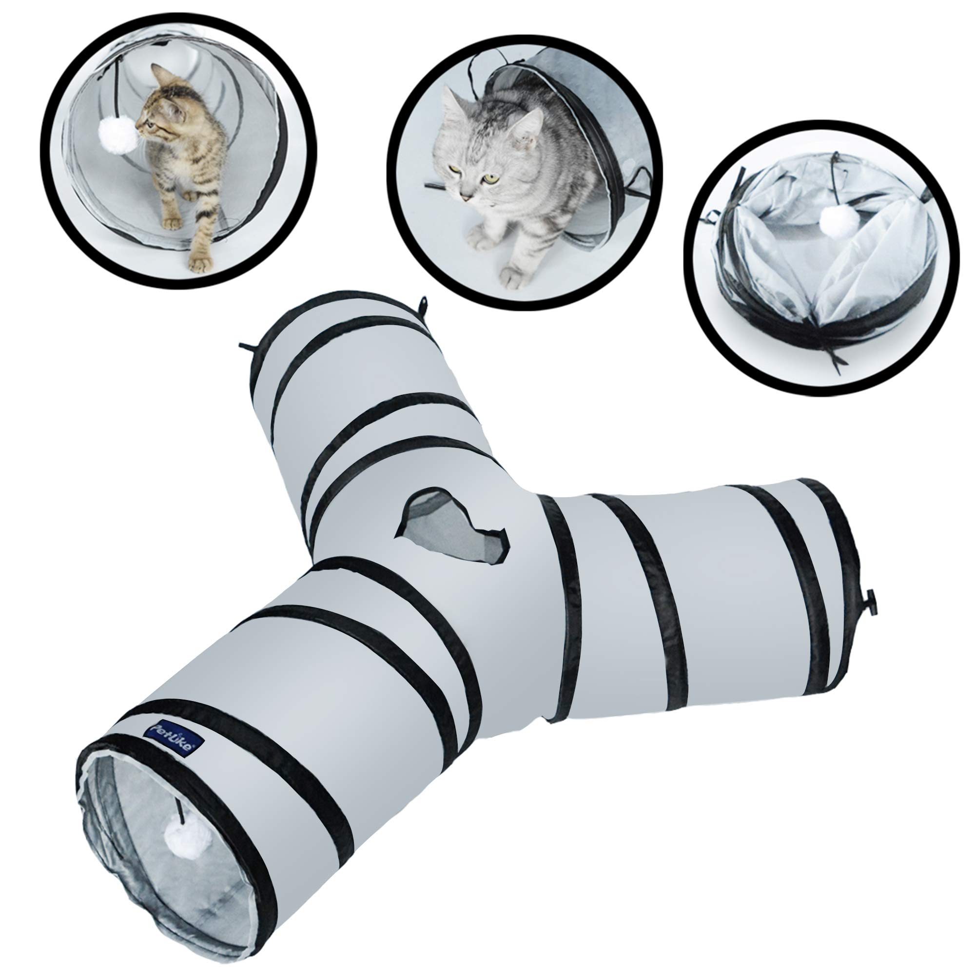 Way Cat Tunnel for Indoor Cats Collapsible Pop-up Pet Tube