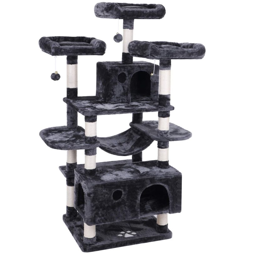 BEWISHOME Large Cat Tree Condo with Sisal Scratching Posts