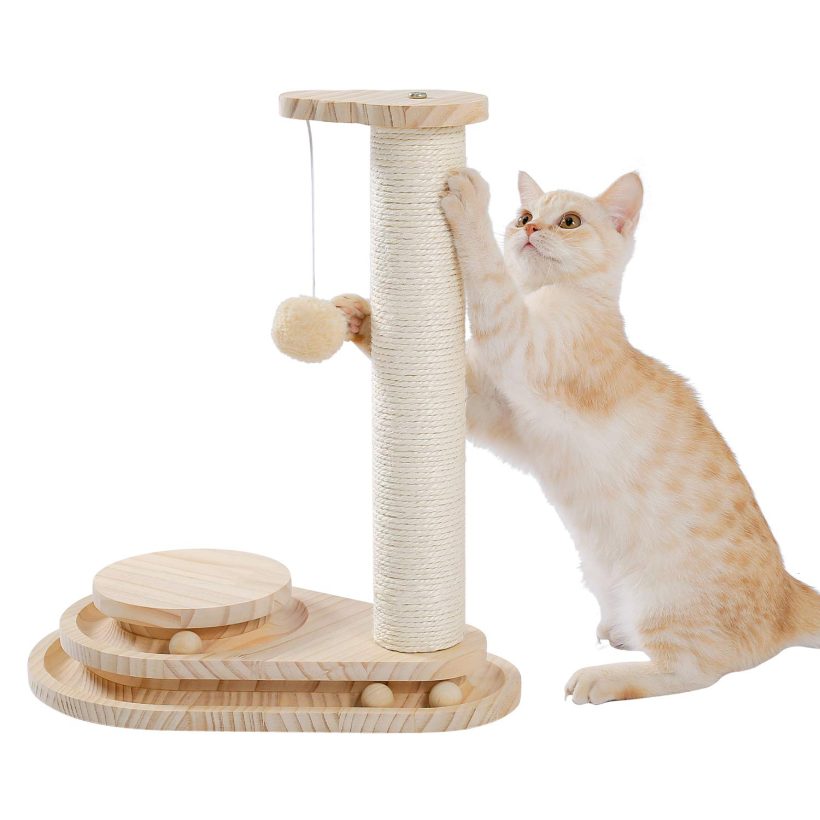 Made4Pets Two-Layer Wooden Cat Scratching Post