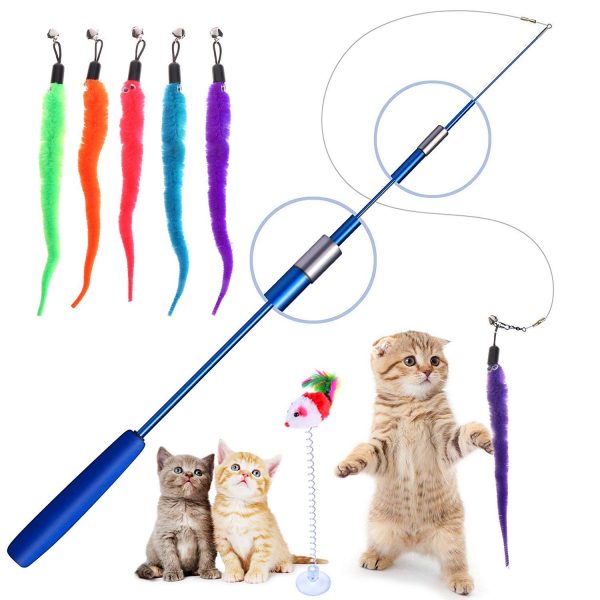 Retractable Cat Toys Feather Wand