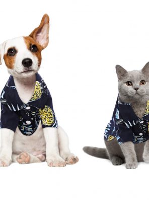 Zuozee Hawaiian Dog Shirts Pet Polo T-Shirt
