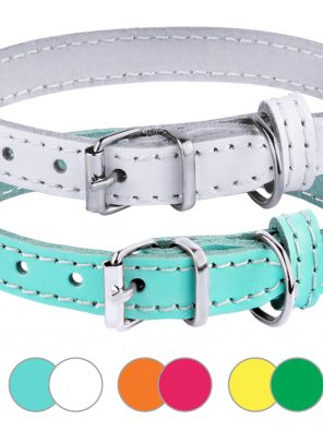 Leather Cat Collar for Kitten Puppy Small Dogs