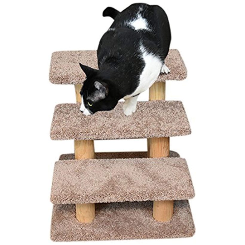 New Cat Condos Brown Wood Constructed Large Pet Stairs