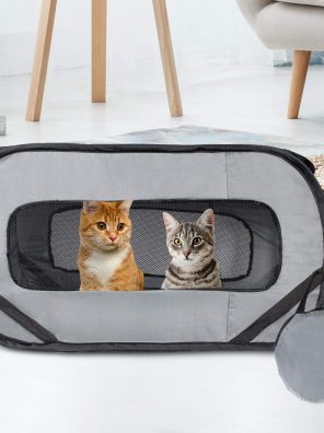 Travel Kennel Cat Tent Enclosure for Pets with Carry Case