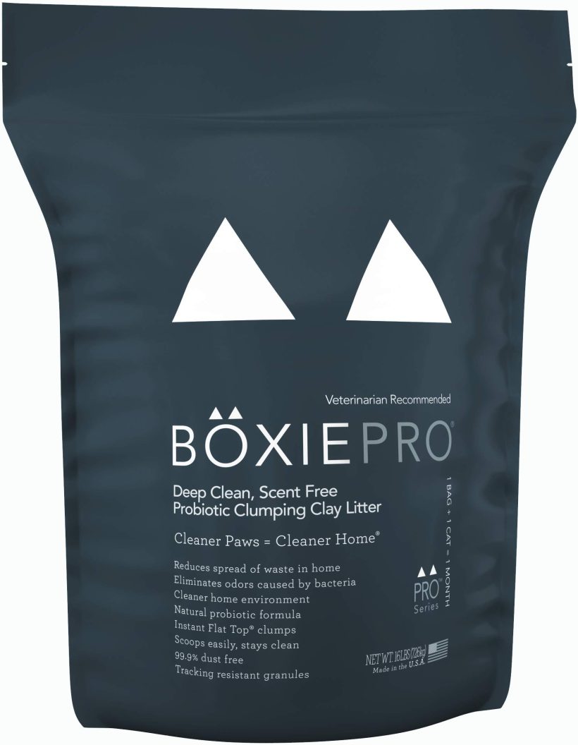 BoxiePro Deep Clean, Scent Free, Probiotic Clumping Cat Litter