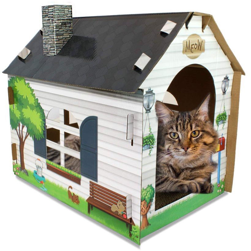 Cat Scratcher House Catnip Included