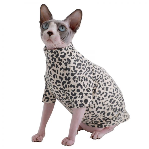 Limited Edition Brown Leopard Sphynx Cotton T-Shirts