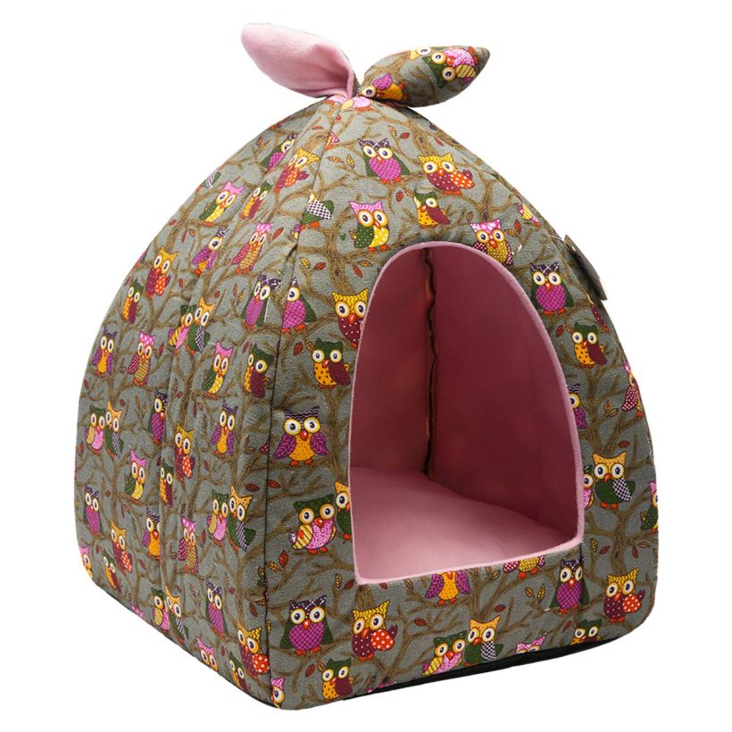 2 in 1 Foldable Comfortable Triangle Cat Bed Tent House