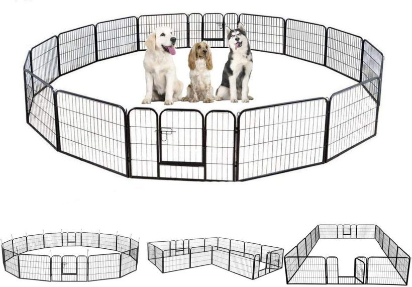 Foldable Metal Pet Playpen Puppy Cat Exercise Fence Barrier