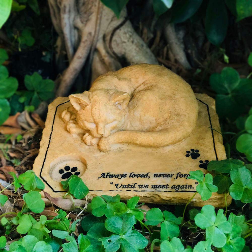 Pet Memorial Stone Marker for Cat Headstone Tombstone