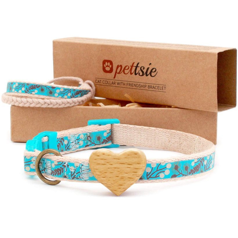 Cat Collar Breakaway Safety with Heart and Friendship Bracelet