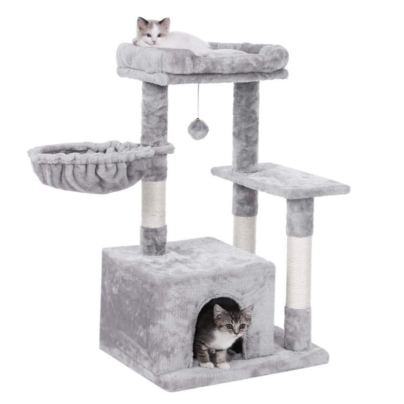 BEWISHOME Cat Tree Condo with Scratching Post