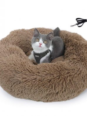rabbitgoo Calming Cat Bed, Cat Harness and Leash Set