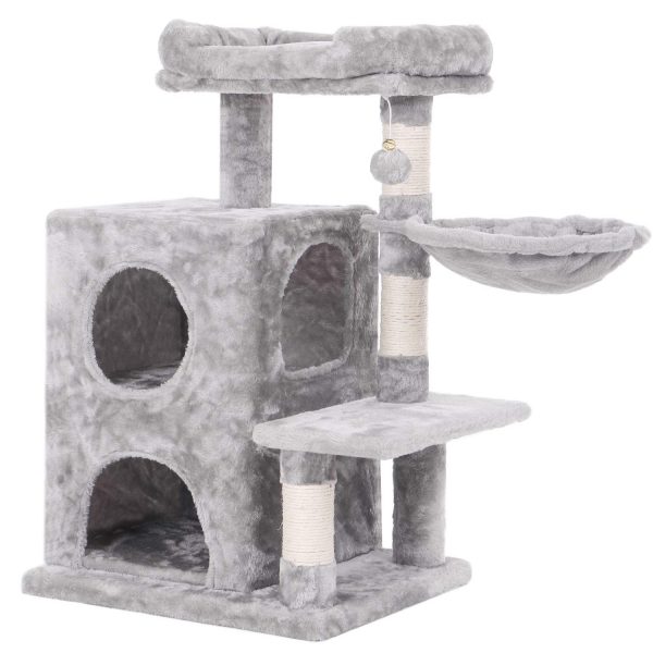 BEWISHOME Cat Tree Condo with Sisal Scratching Posts