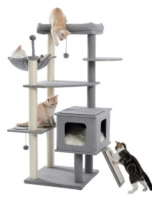 Made4Pets 7 Levels 50 Inch Modern Cat Tree Cat Tower
