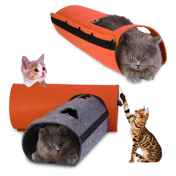 Cat Tunnels for Indoor Cats Felt Cat Play Tunnel Tube