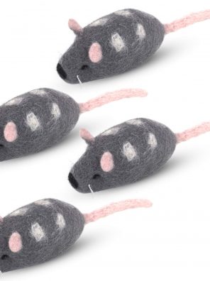Handmade Wool Mice for Indoor Cats and Kittens
