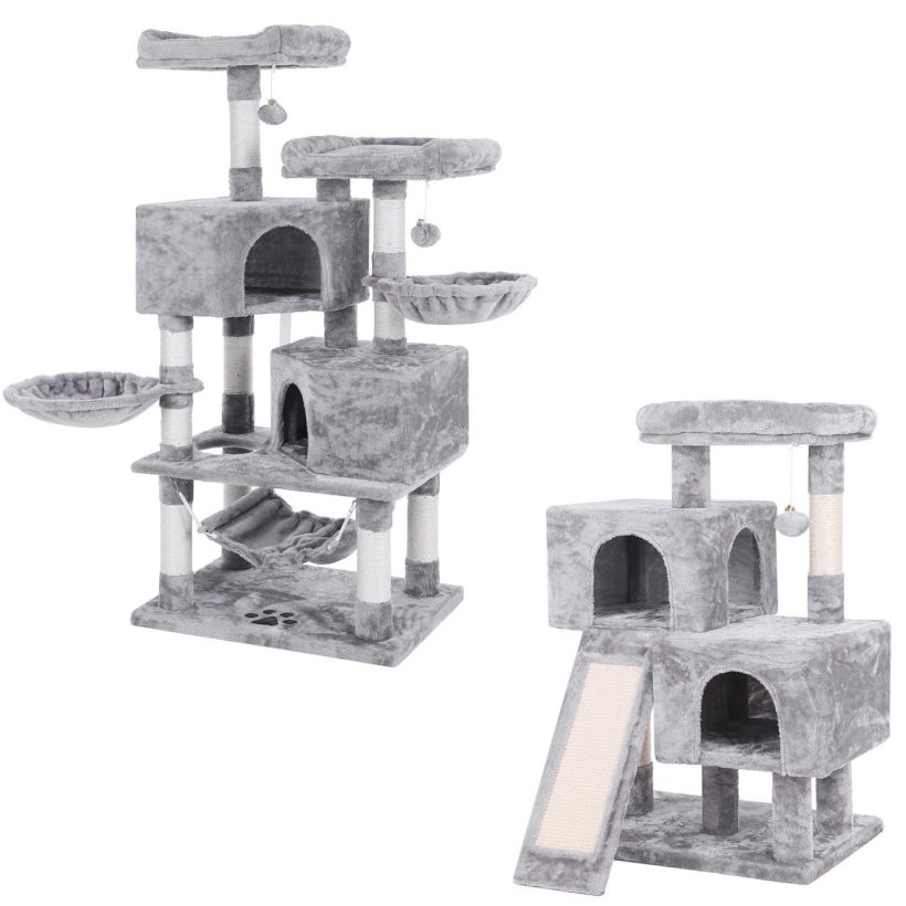 Large Cat Tree Condo Bundle with Cat Tower with Scratching Board