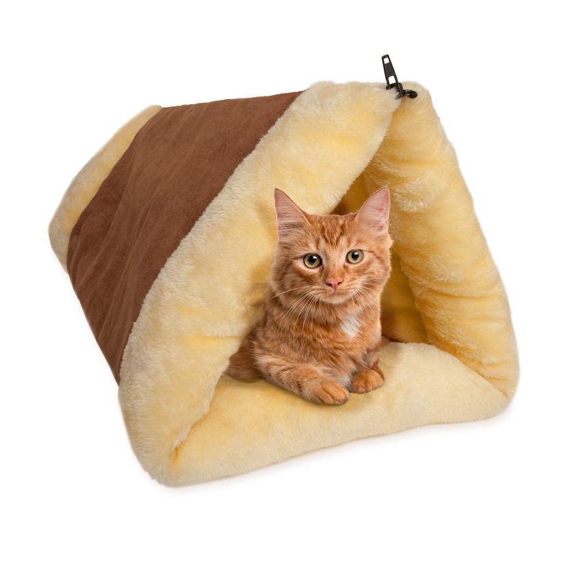 Cat Bed 2-in-1 Fleece Tunnel Tube Cave