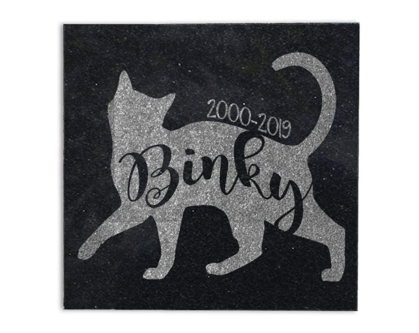 Beloved 6x6 Granite Personalize Engraved Cat Memorial Stone